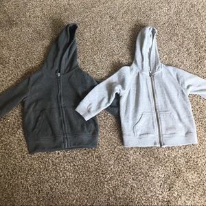 **SOLD**2 Gray fleece zip up hoodie jackets